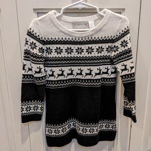 Black and White Holiday Sweater Dress